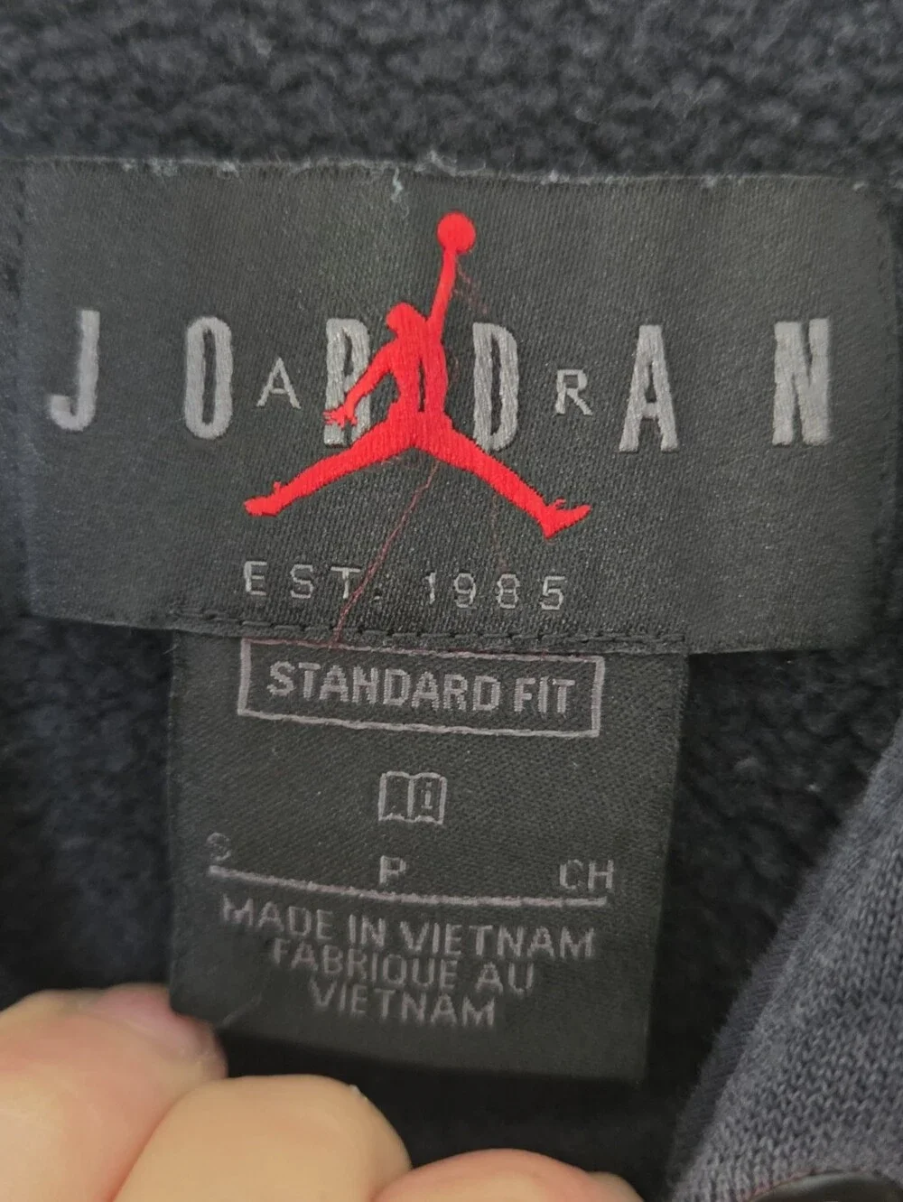 Jordan Men's Medium Black Cotton Blend Graphic Pullover Hoodie Jumpman